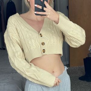 Brand new tan/cream cropped sweater
